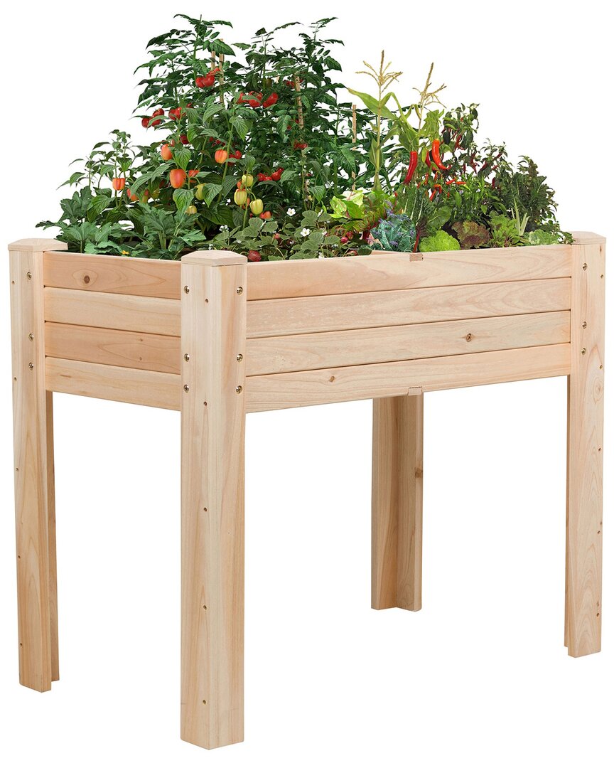 Shine Co. 3ft Cedar Raised Garden Bed Planter With Liner In Multi