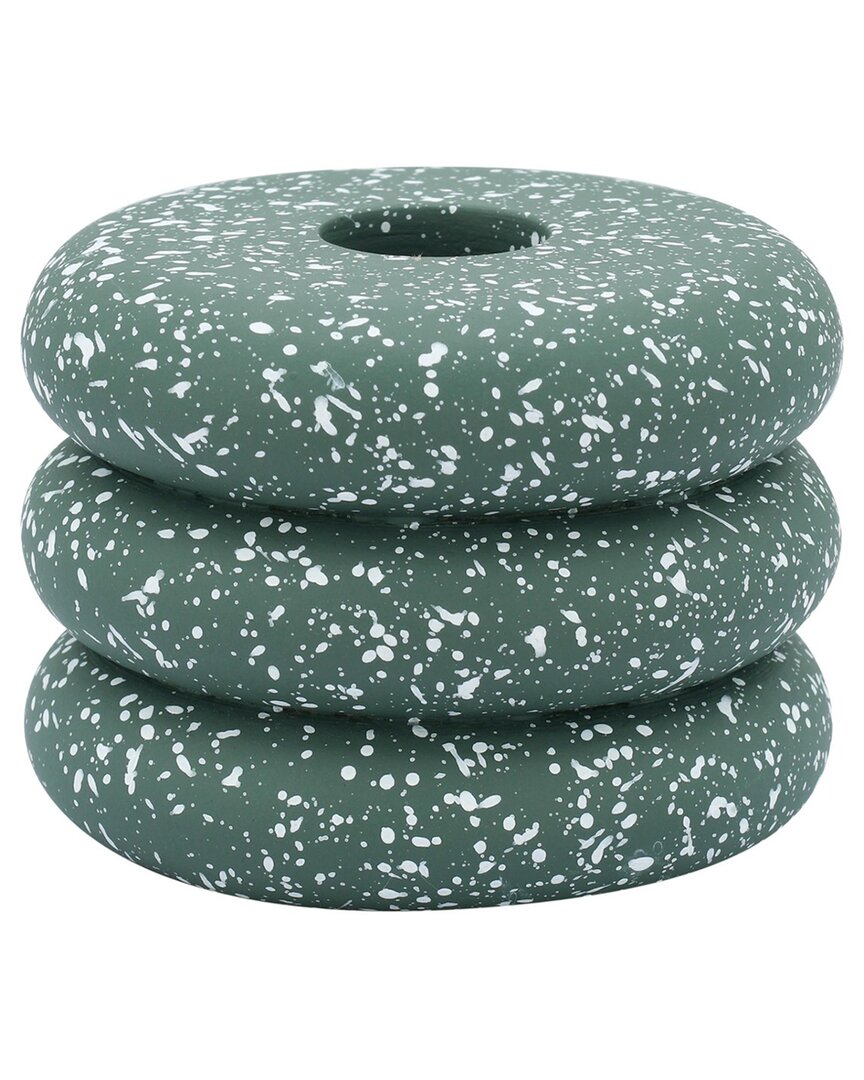 Tov Furniture Gabby Speckled Stacked Candleholder In Green