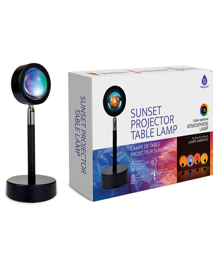 Pursonic Sunset Projector Table Lamp In Black