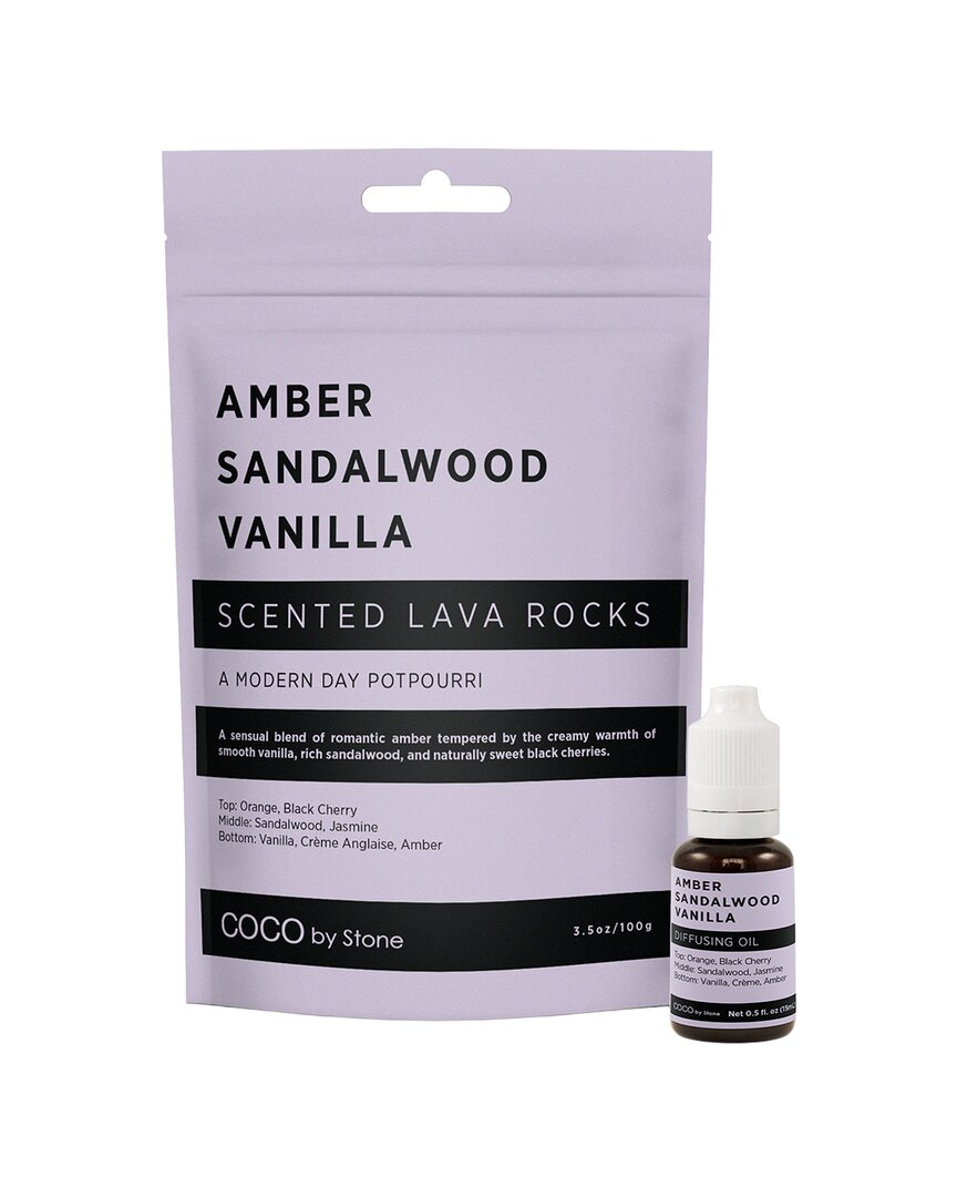 Coco By Stone Handmade Scented Lava Rocks With Oil Starter Pack - Inspired By  Victoria's Secret Amb In Purple