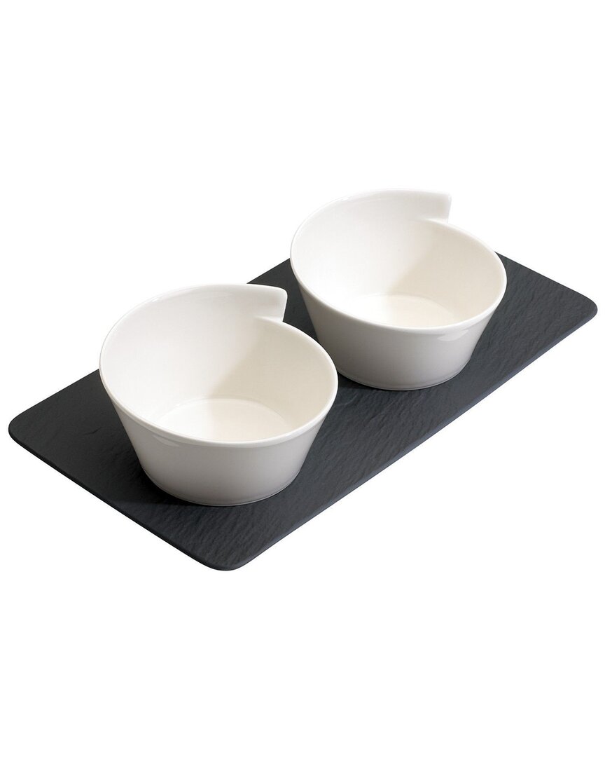 Shop Villeroy & Boch New Wave 3pc Condiment Set In White