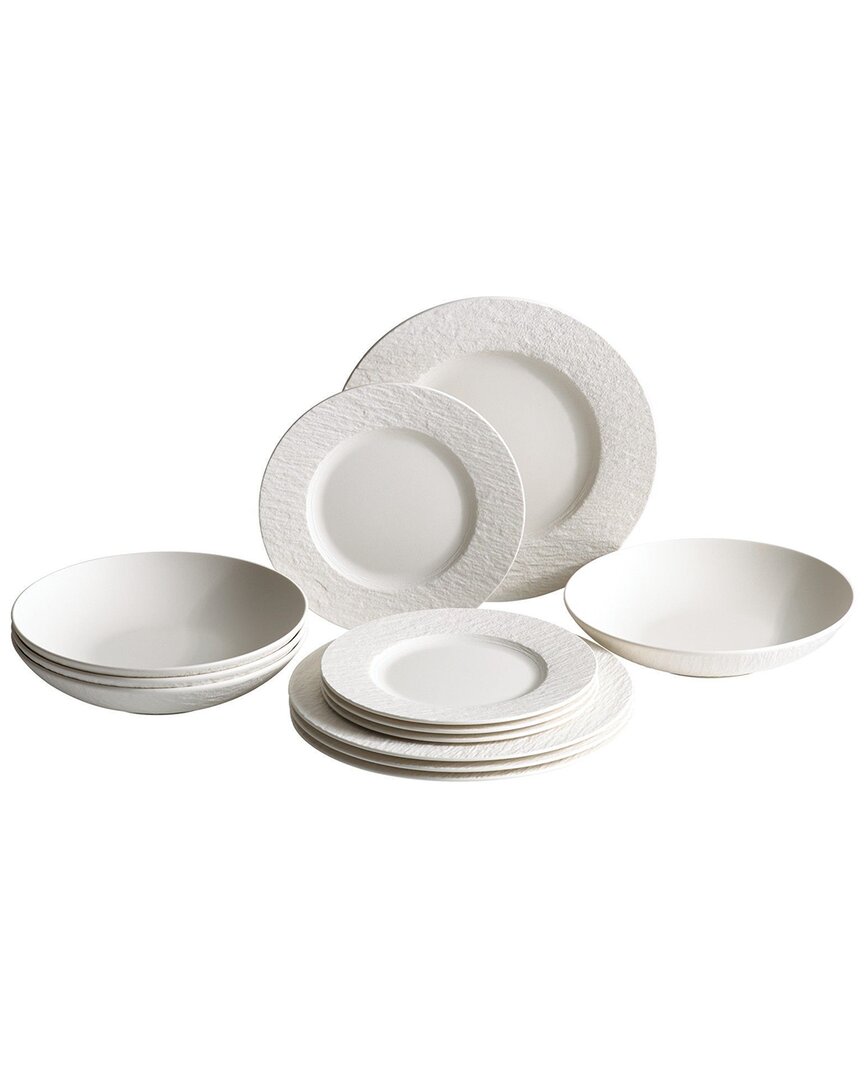 Shop Villeroy & Boch 12pc Manufacture Rock Dinnerware Set In White