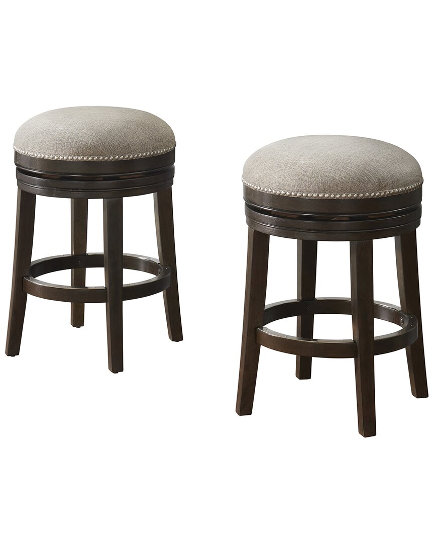 Alaterre Clara Set Of 2 Swivel Counter Height Stools In Brown