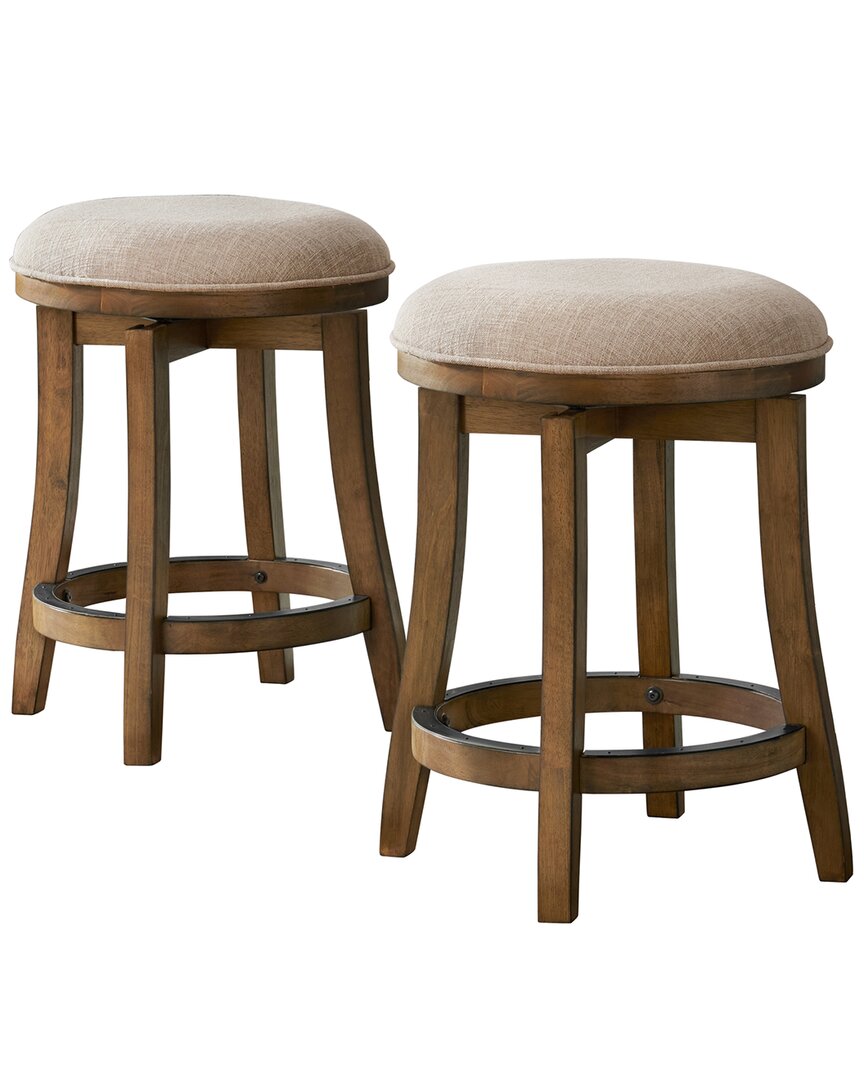 Alaterre Ellie Set Of 2 Counter Height Stools In Brown