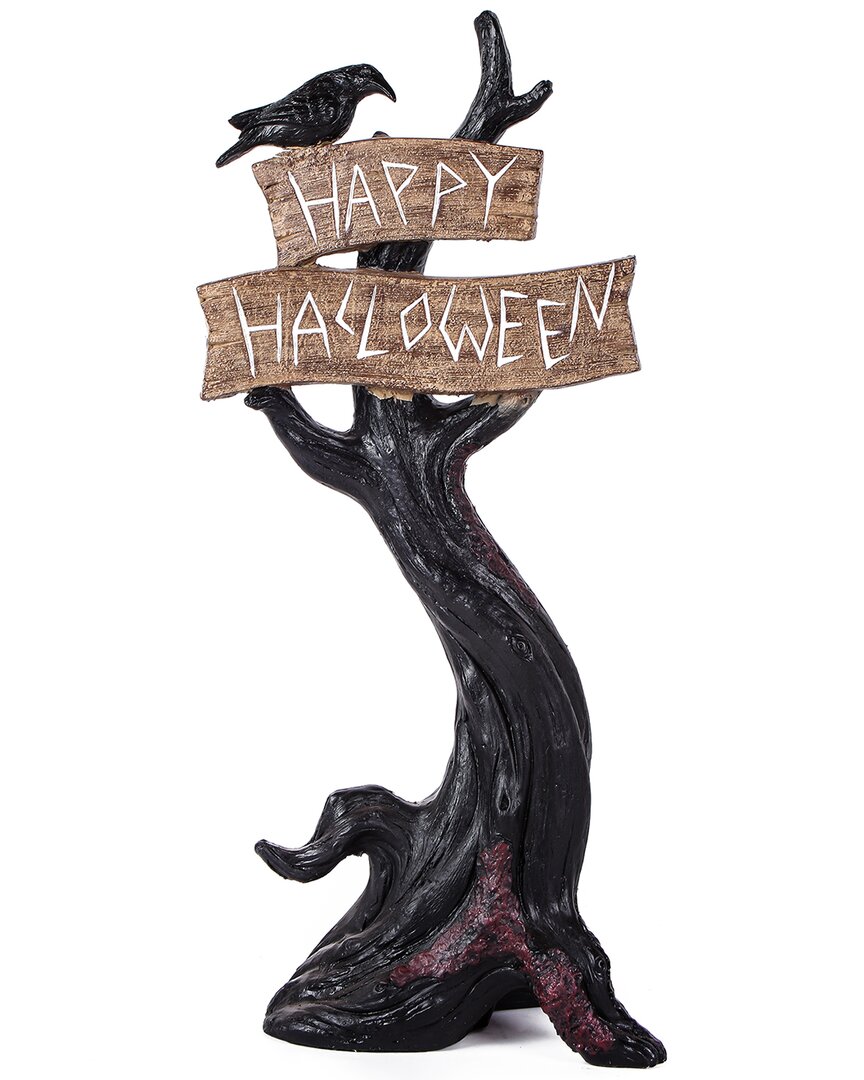 National Tree Company 32in Halloween Tree With Sign In Black
