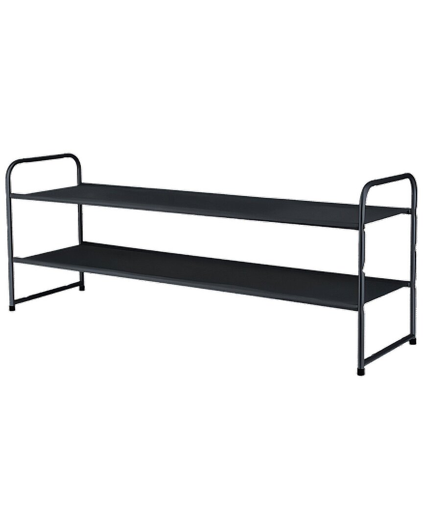 Allgoods 2-tier Fabric Shoe Rack In Black