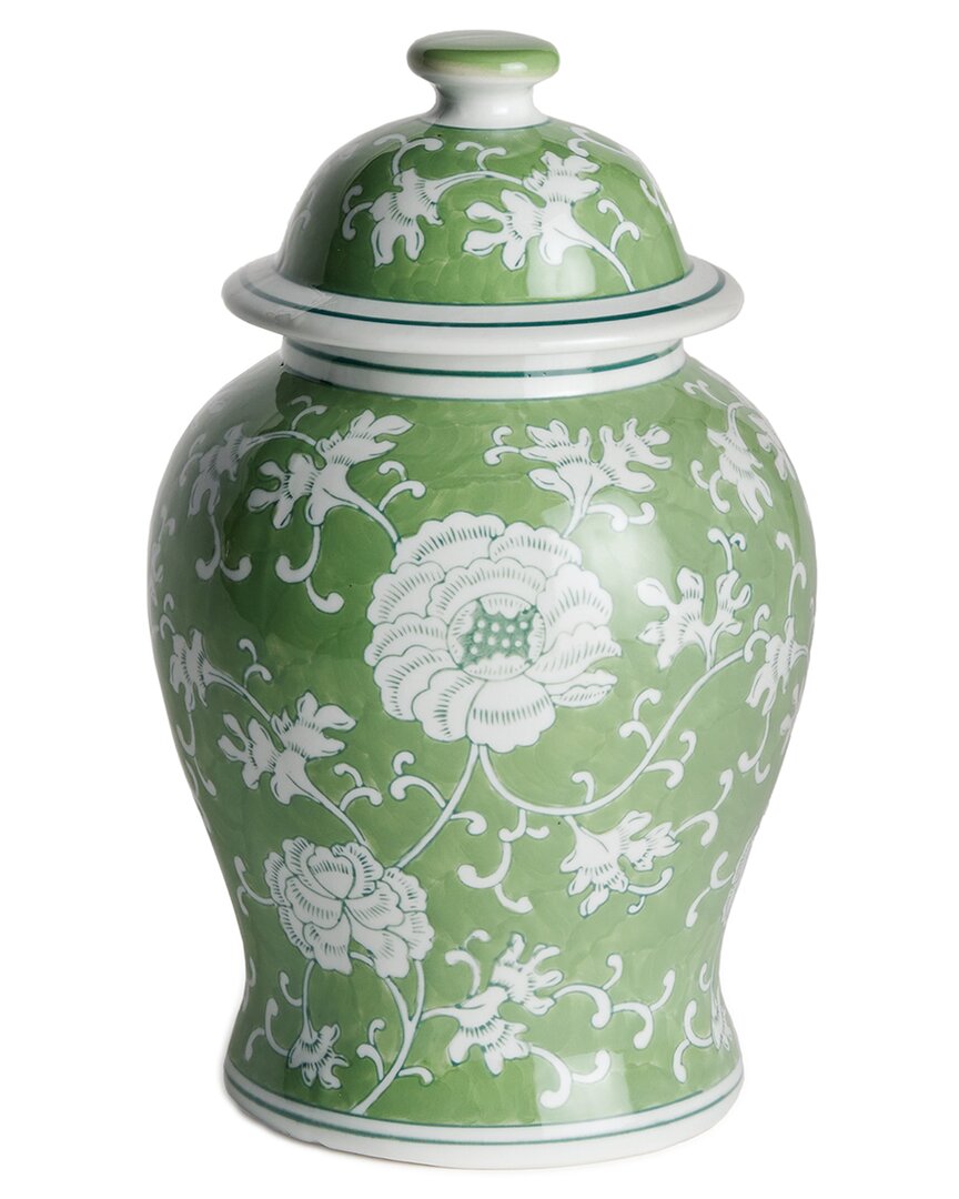 Napa Home & Garden Imperial Lotus Lidded Ginger Jar In Green