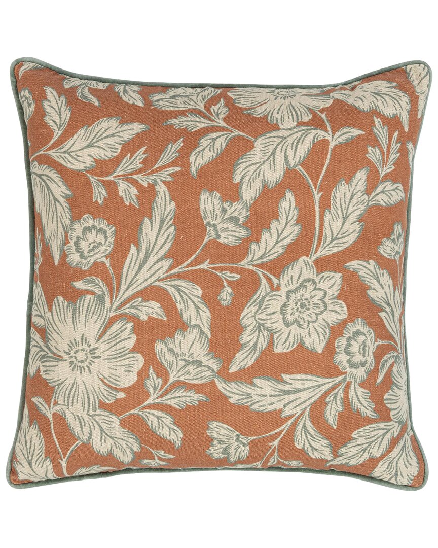 Classic Home Original Floral Inspired By Vintage Wallpaper Davenport Throw Pillow In Brown