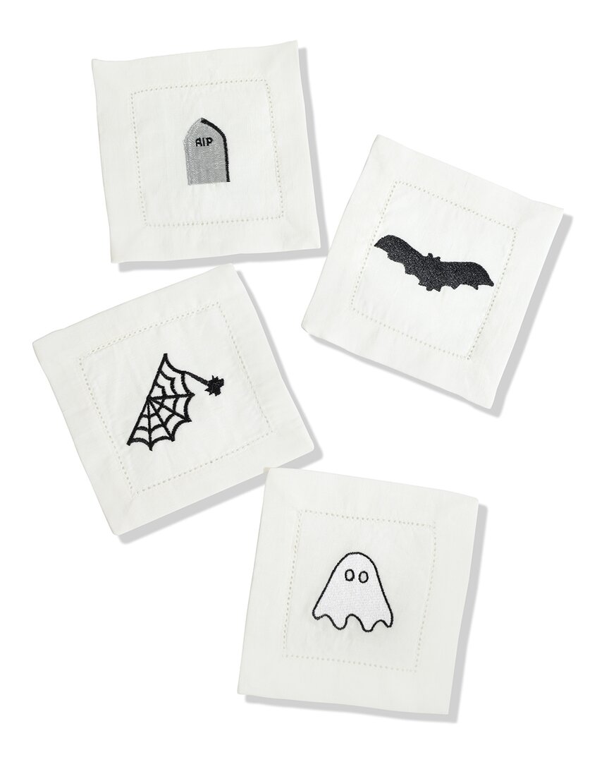 Tiramisu Set Of 4 Hauntingly Elegant Cocktail Napkins In Black