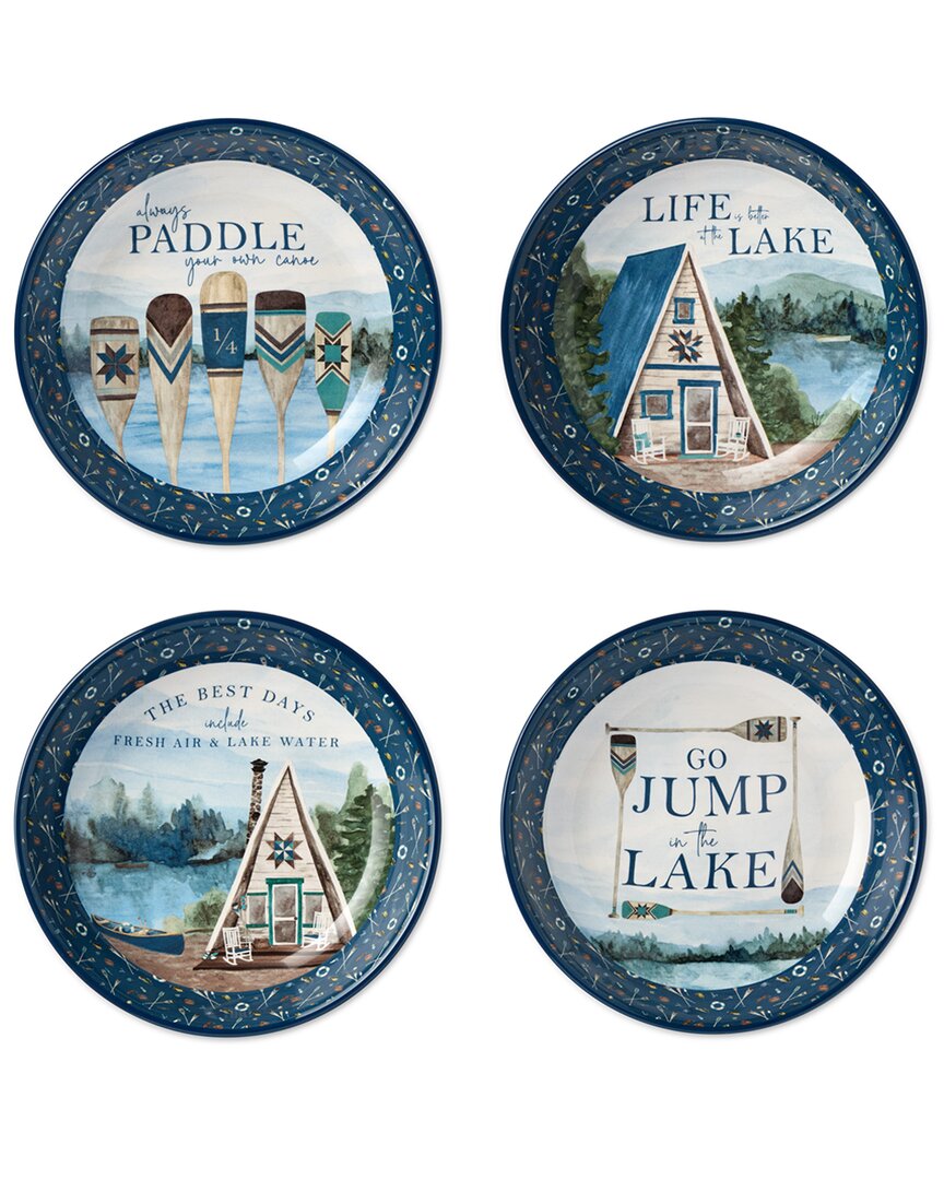 Certified International Wake At The Lake Set Of 4 Soup Bowls