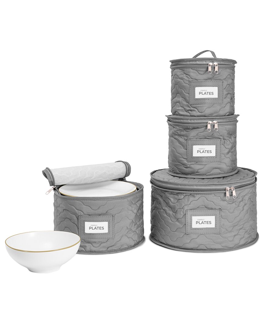 Sorbus Pack Of 4 China Storage Containers In Gray