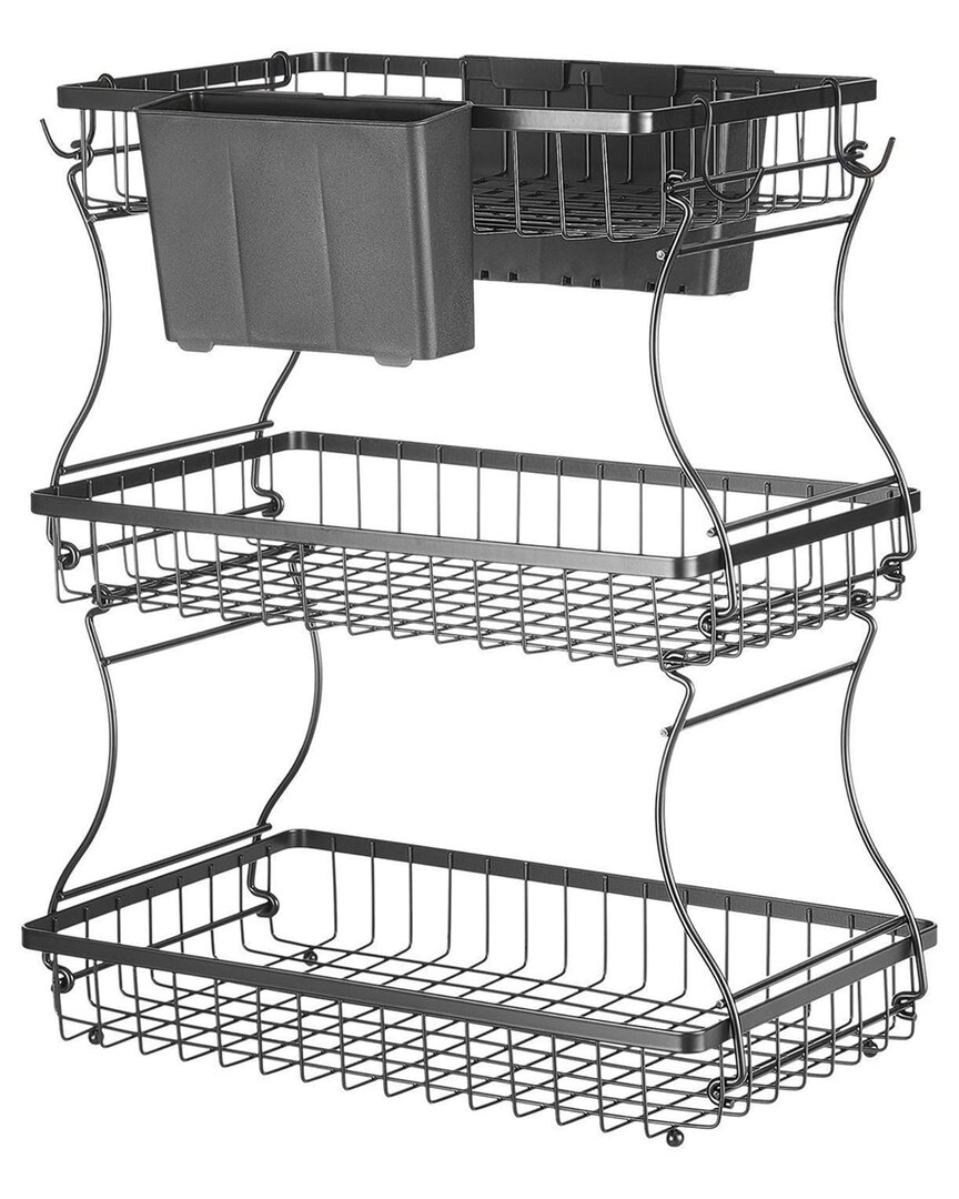 Vevor 3-tier Fruit Basket Bowl In Black