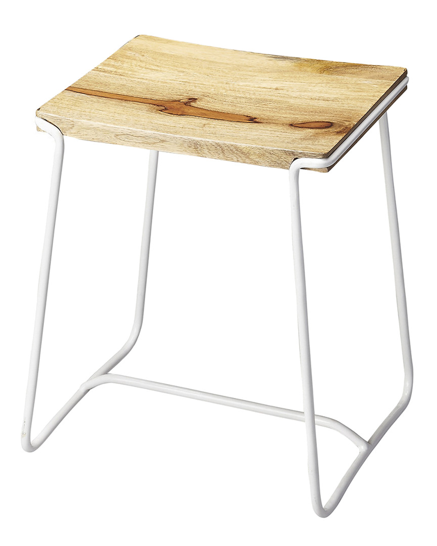 Butler Specialty Company Parrish Wood & Metal Stool In White