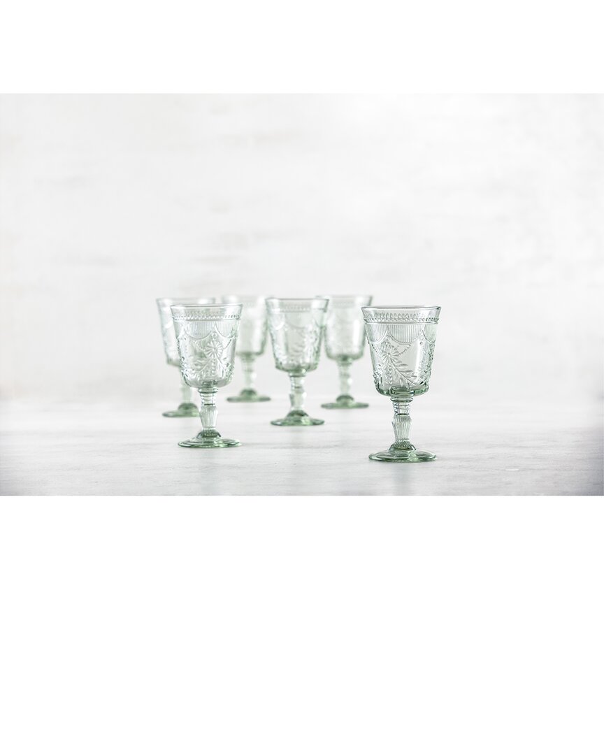 Fortessa Set Of 6 Debutante Glass Sage Goblets In Green