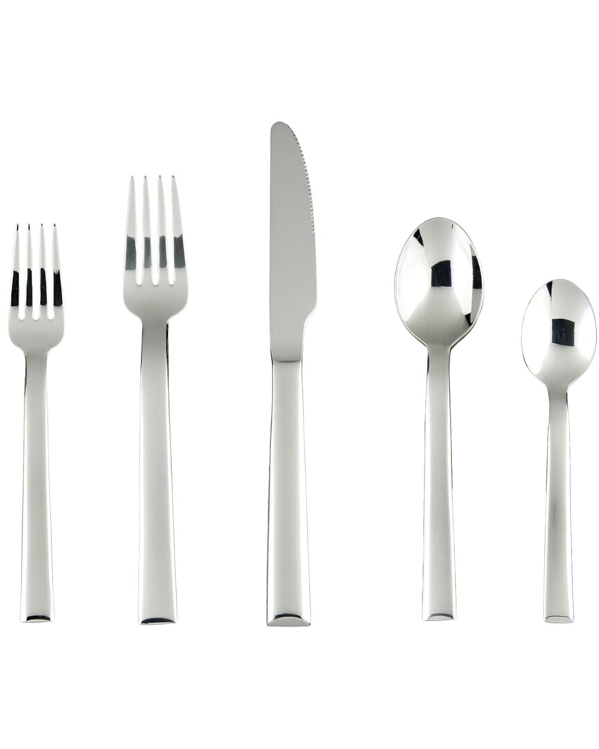 Fortessa Still 18/10 Stainless Steel 5pc Flatware Set (service For 1) In Silver