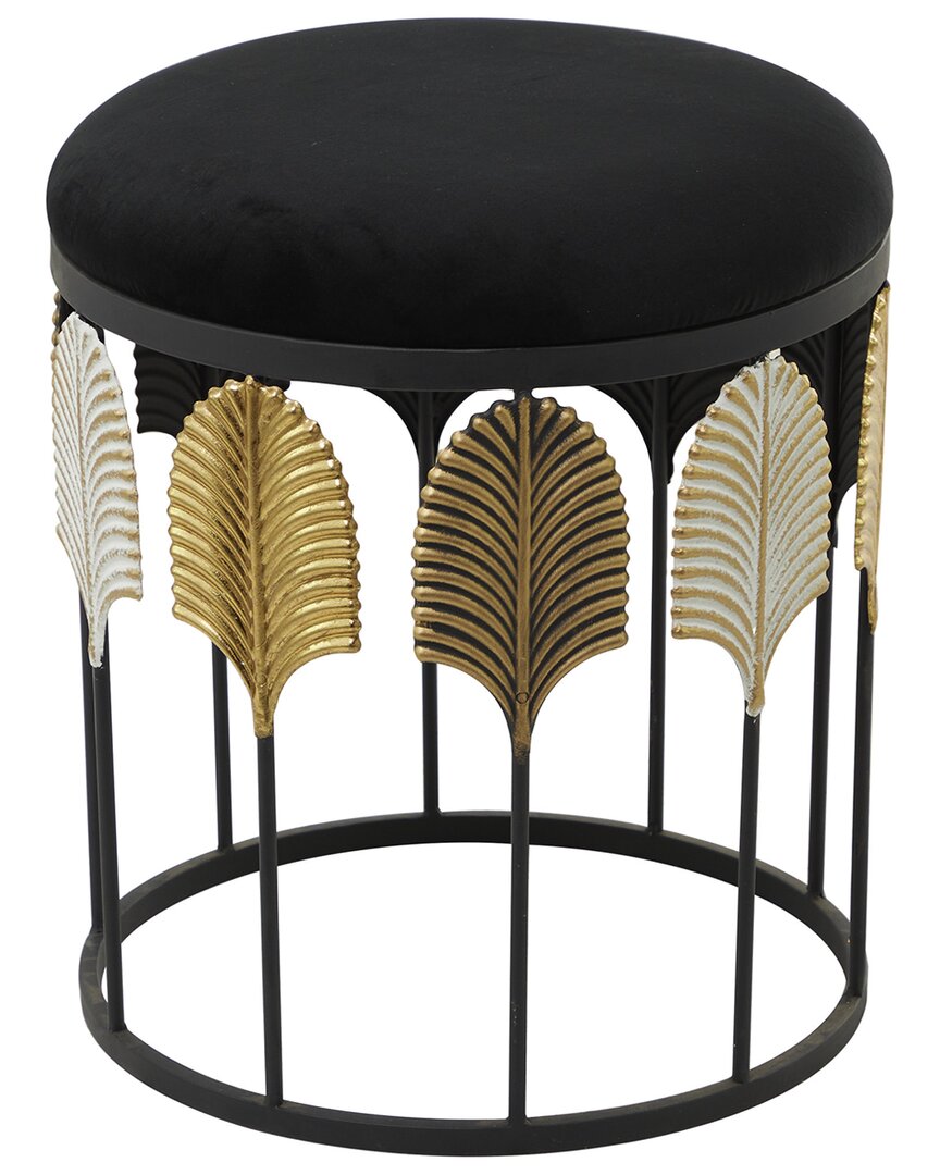 Peyton Lane Leaf Embossed Accent Table In Black