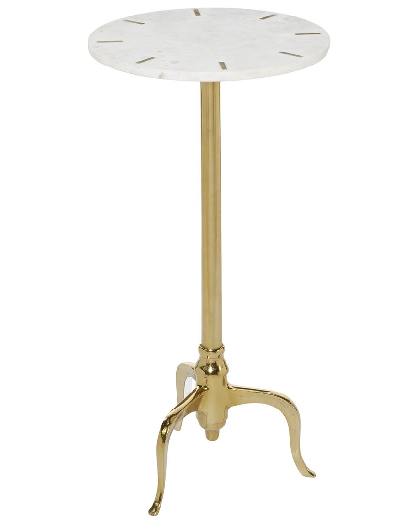 Peyton Lane Contemporary Round Marble Accent Table In Gold
