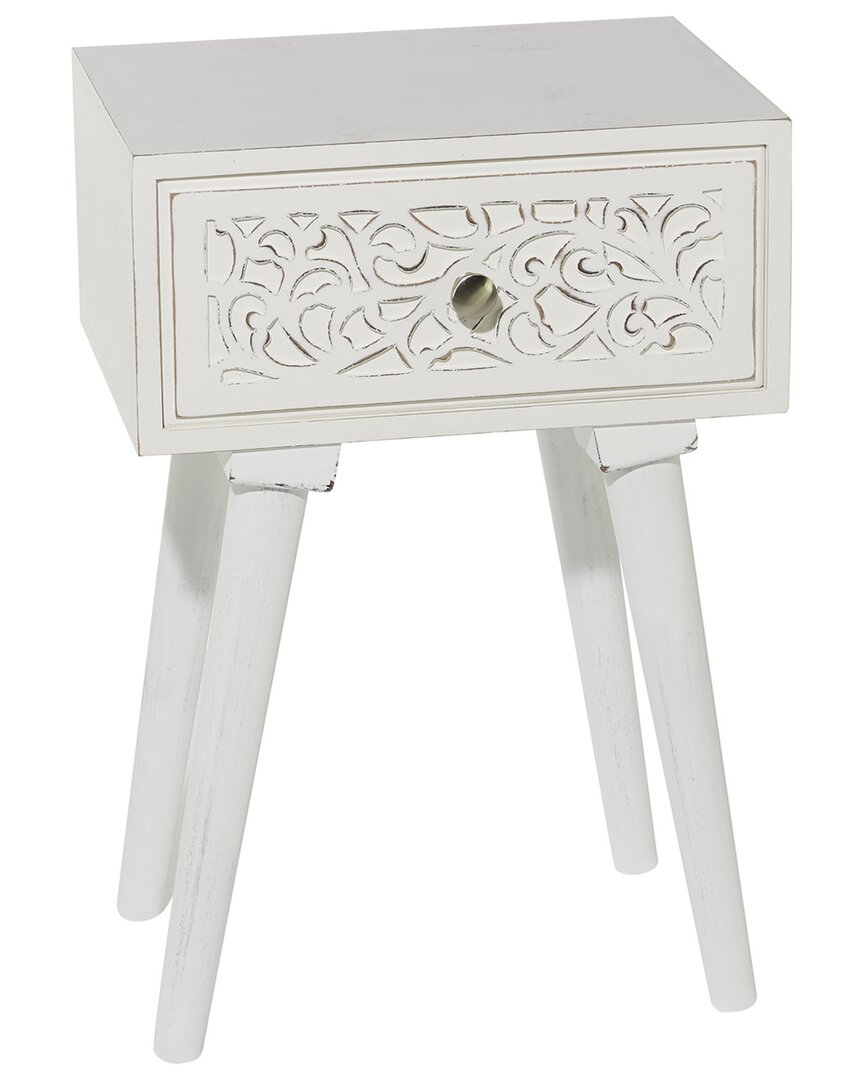 Peyton Lane Scroll Single-drawer Accent Table In White