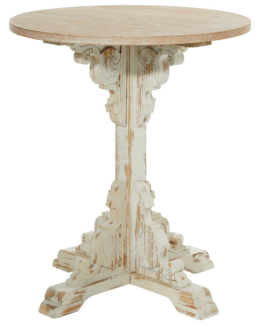 Peyton Lane Farmhouse Round Accent Table In White
