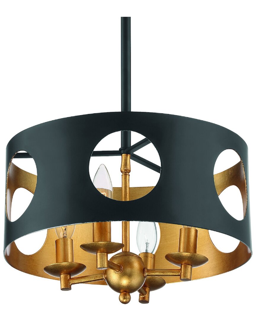 Shop Crystorama Odelle 4-light Black & Antique Gold Pendant