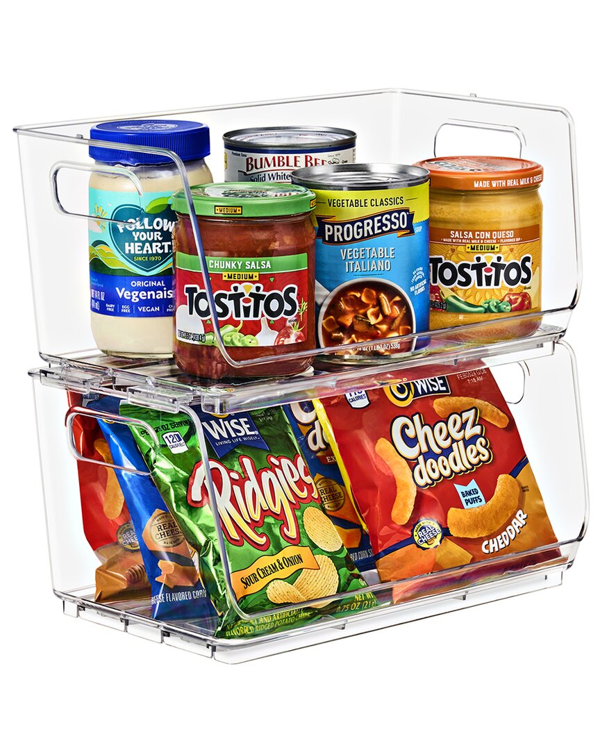 Sorbus Set Of 2 Stackable Pantry Storage Bins