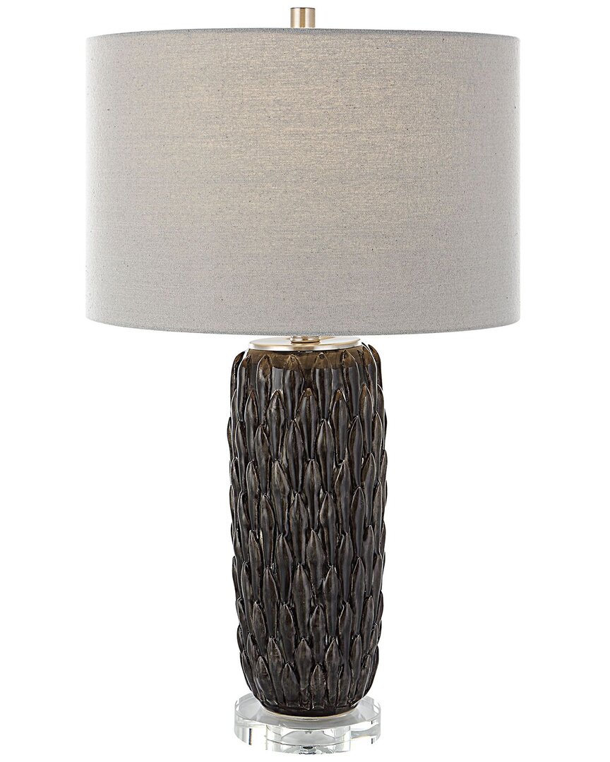 Uttermost Nettle Textured Table Lamp In Gray