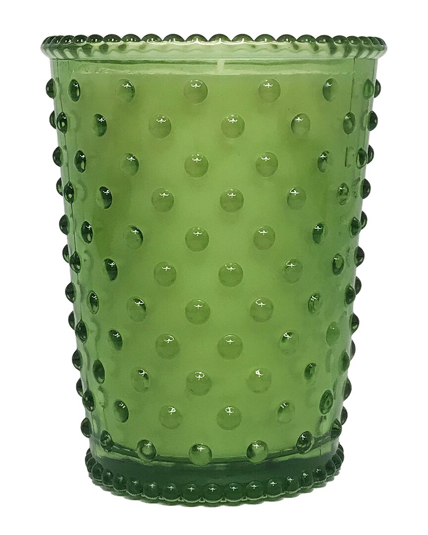Simpatico Green Tea & Cucumber Hobnail Glass Candle In Green