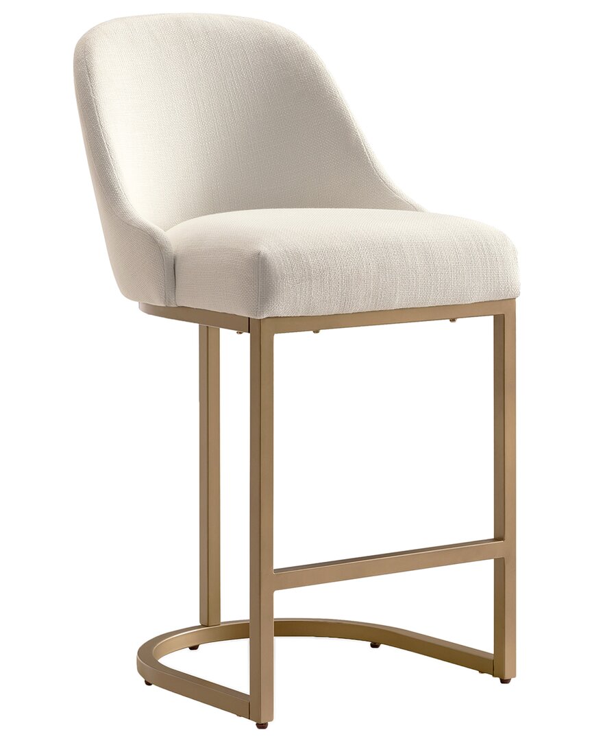 Leick Home Set Of 4 Barrelback Counter Stools With High Density Foam Seat In White