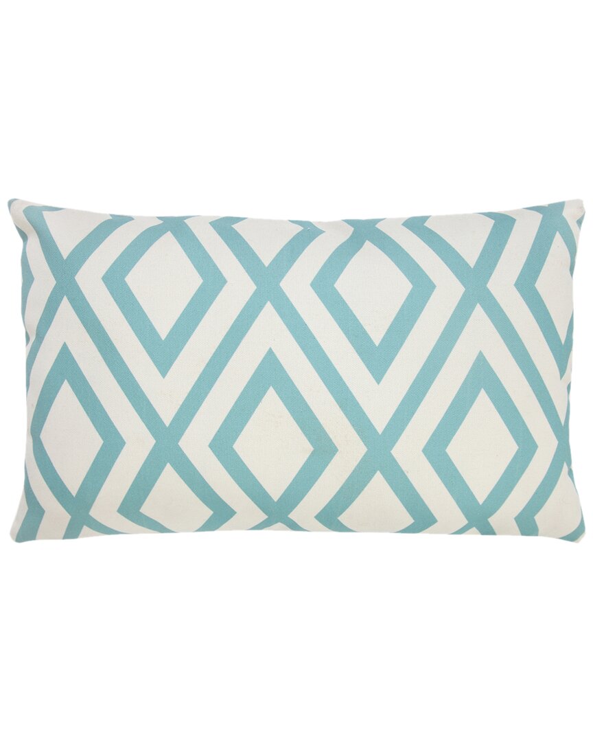 Lr Home Vivian Contemporary Diamond Indoor/outdoor Lumbar Throw Pillow In Blue