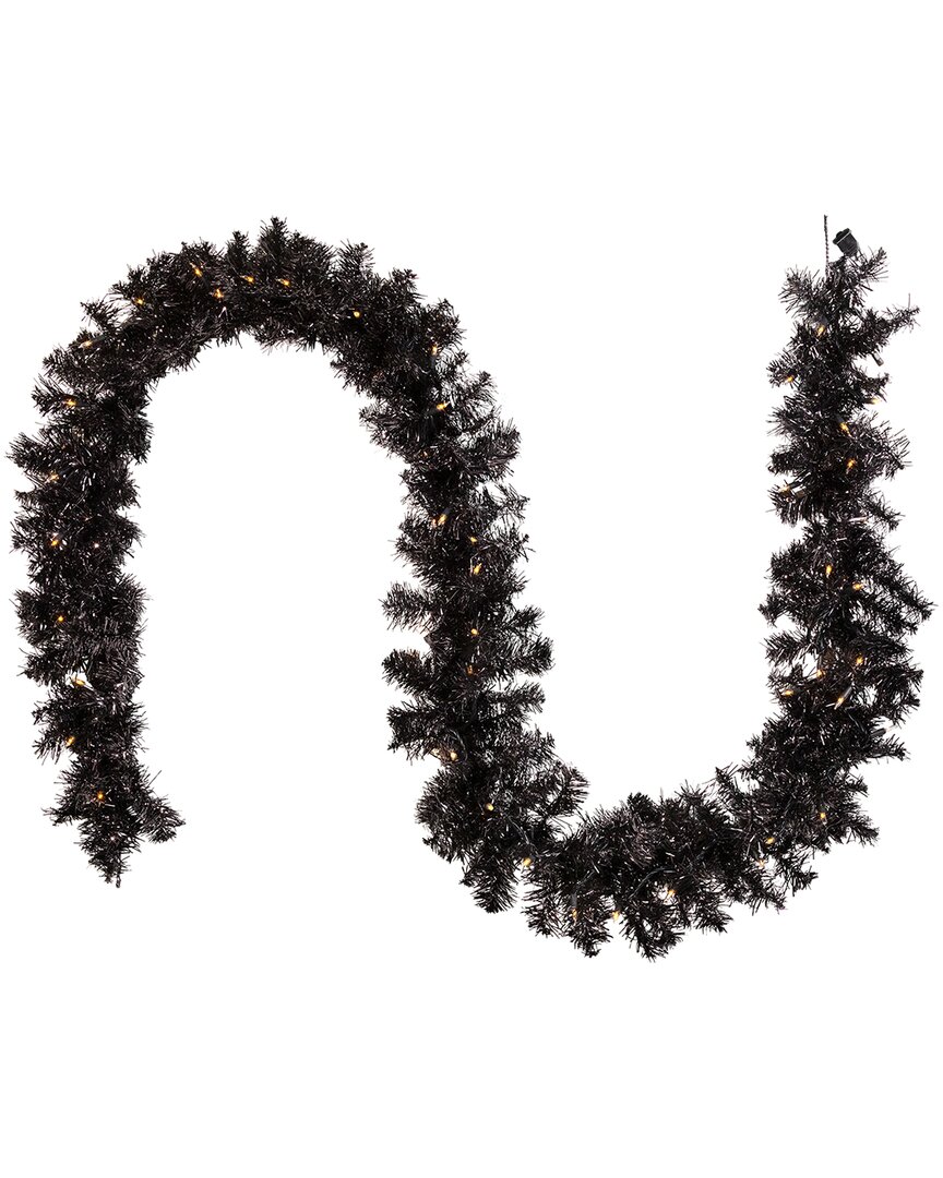 Northlight Pre-lit 9ft Artificial Tinsel Garland In Black