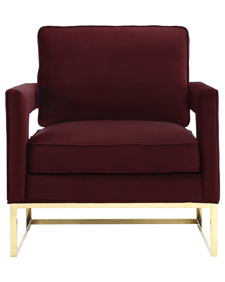 Tov Furniture Avery Velvet Chair In Maroon