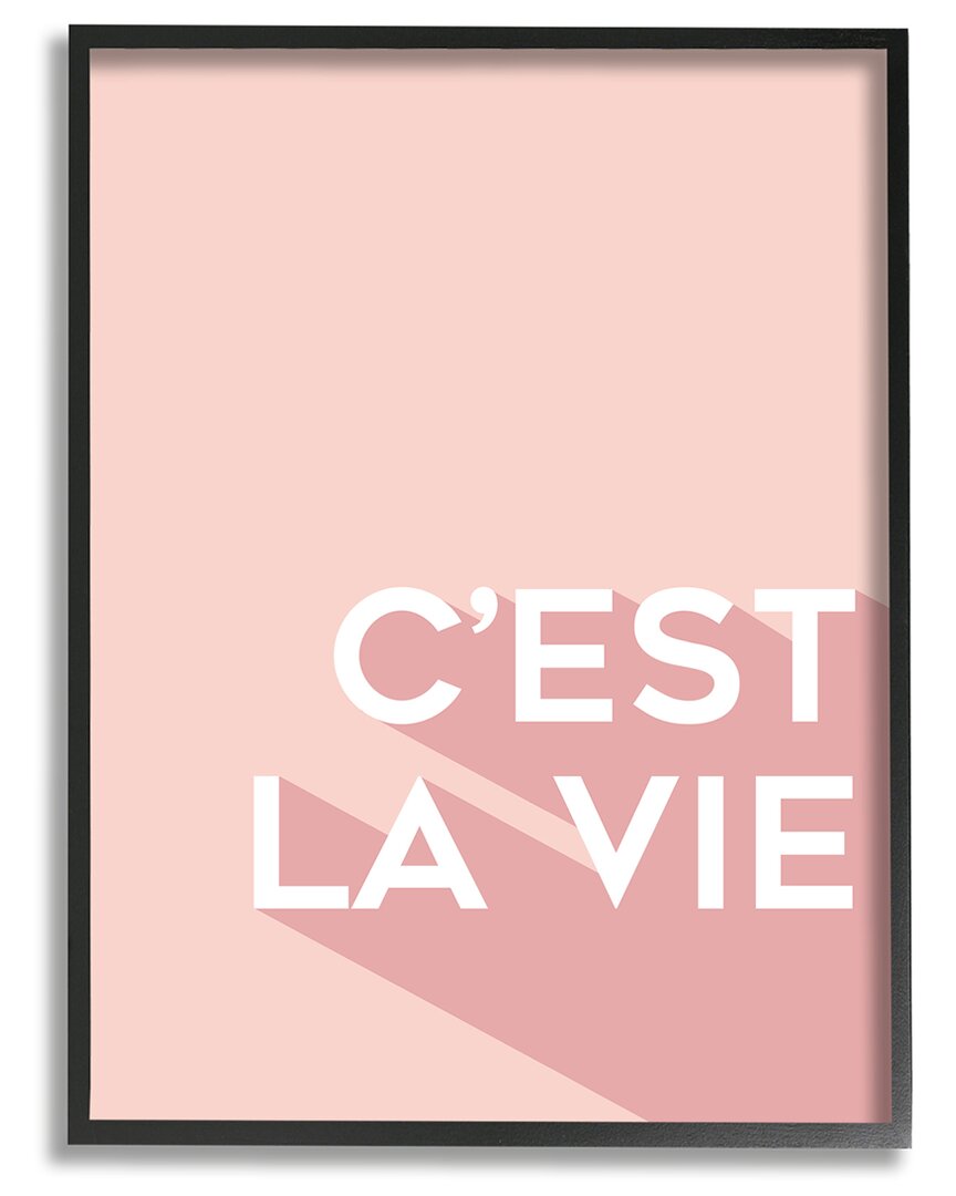 Stupell C'est La Vie French Phrase Pink Pop Typography Wall Art Print