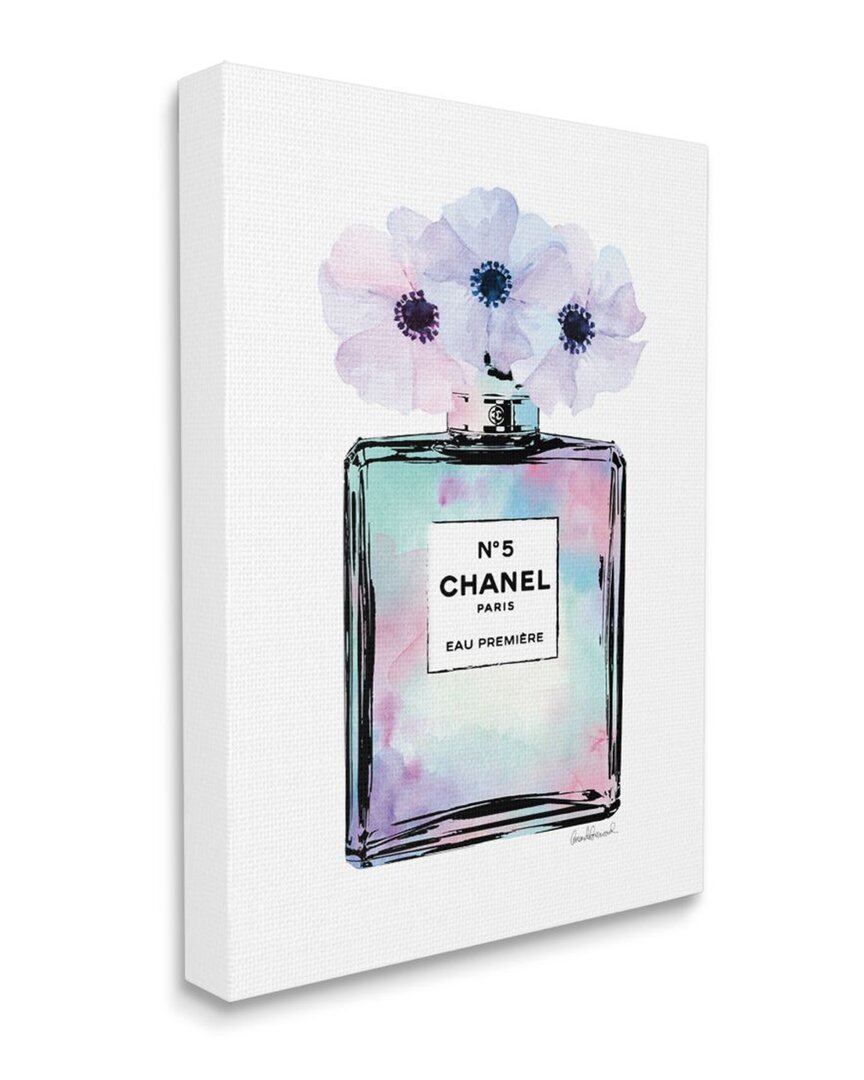 Stupell Purple Flower Perfume Glam Fashion Design Wall Art In Blue