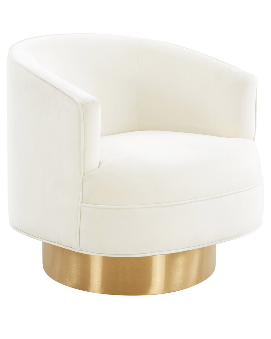 Tov Furniture Stella Velvet Swivel Chair In White