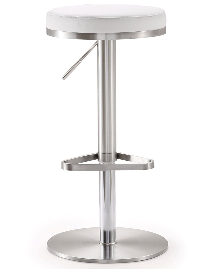 Tov Furniture Fano Adjustable Bar Stool In White