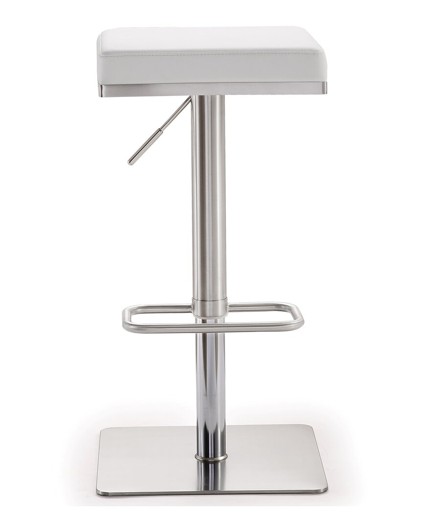 Tov Furniture Bari Adjustable Bar Stool In White