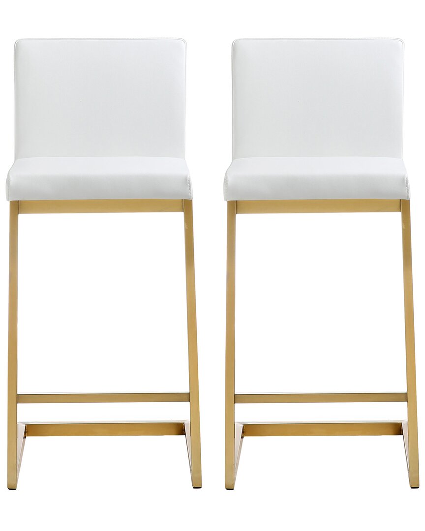 Tov Furniture Set Of 2 Parma Counter Stools In White