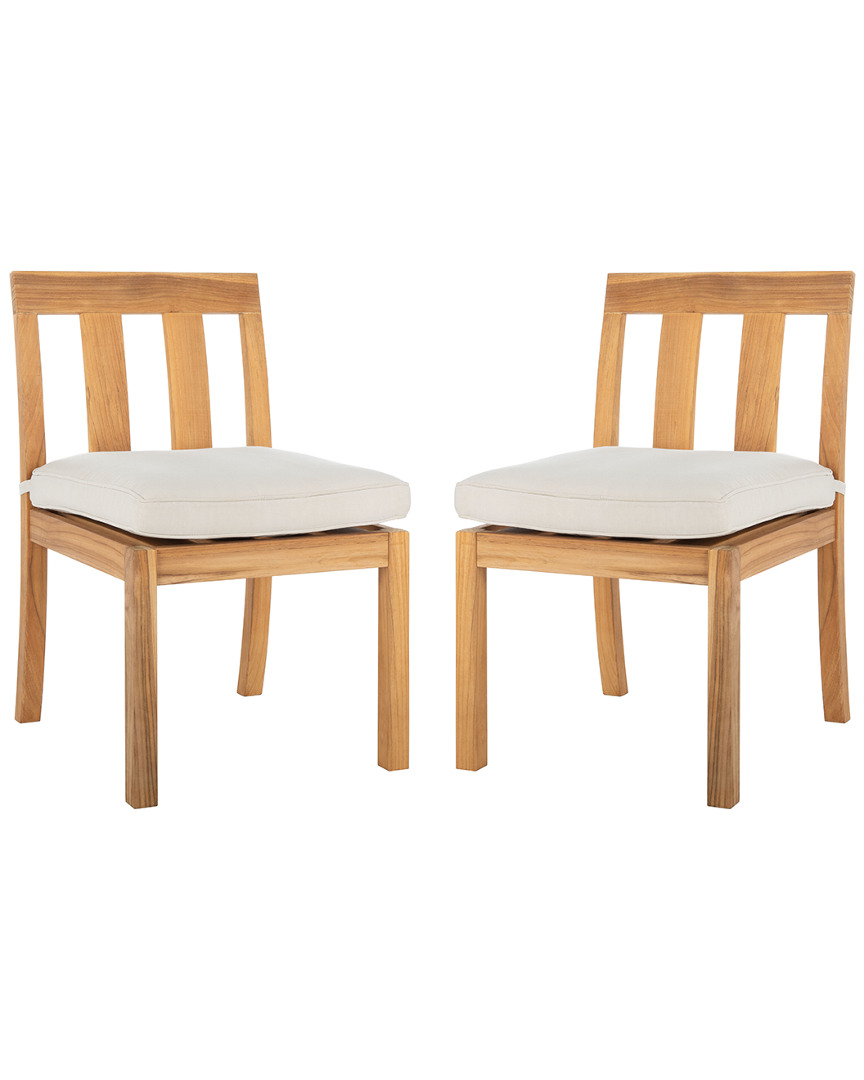 Safavieh Couture Set Of 2 Montford Teak Dining Chairs