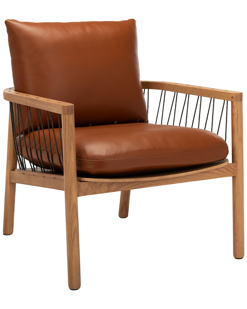 Shop Safavieh Couture Caramel Mid-century Leather Chair