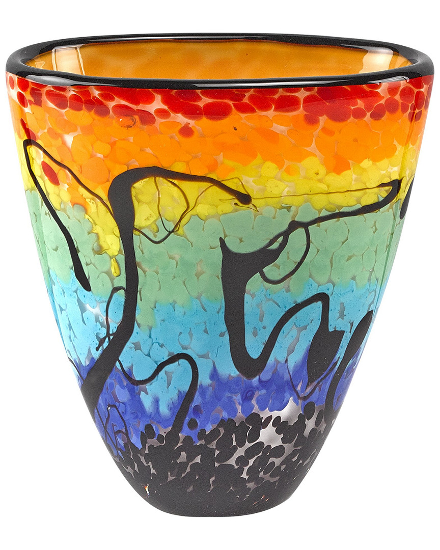Badash Crystal Allura Murano Style Art Glass 8in Oval Vase
