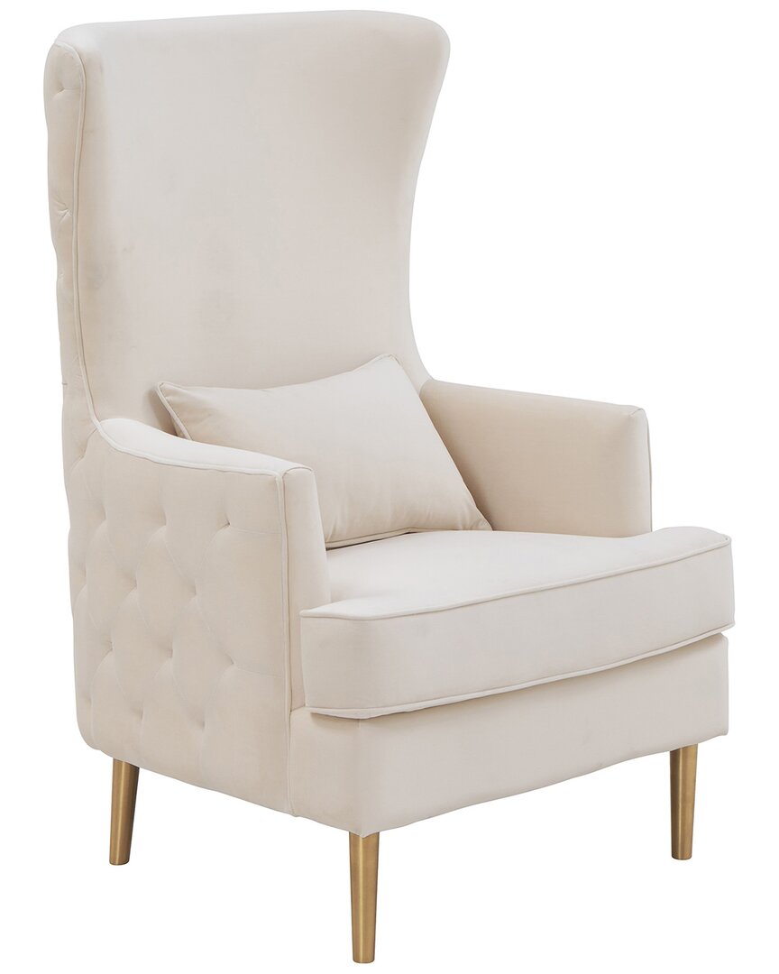Tov Furniture Alina Tall Tufted Back Chair In White