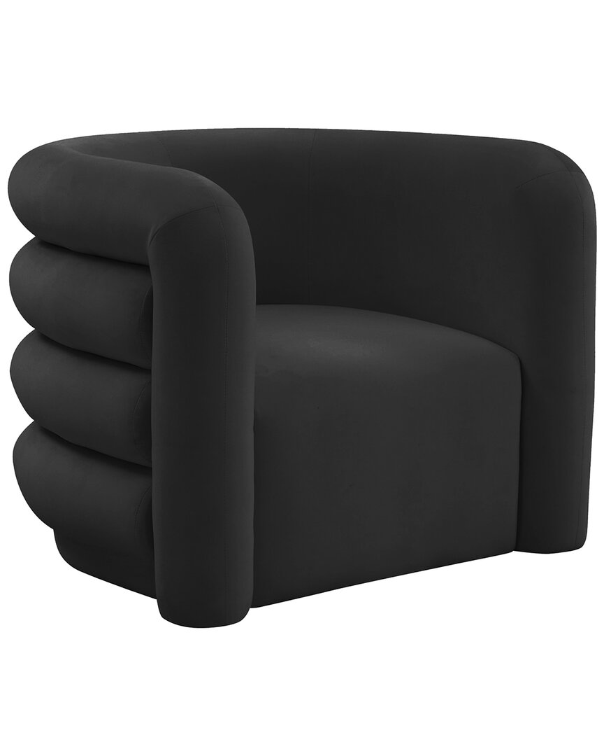 Tov Furniture Curves Velvet Lounge Chair In Black