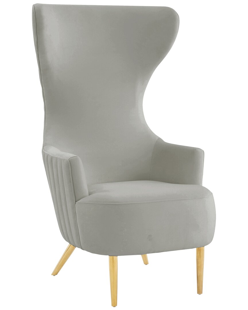 Tov Furniture Julia Tufted Wingback Chair In Grey