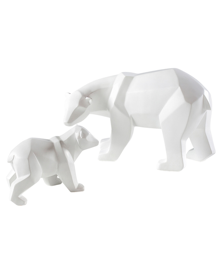 Torre And Tagus Set Of 2 Carved Angle Polar Bears