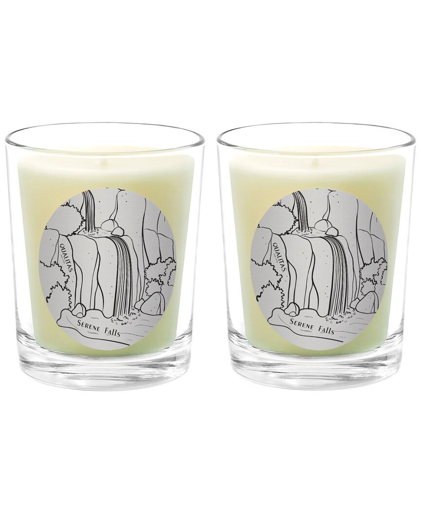 Qualitas Serene Falls Two Scented Beeswax Candle Set In White