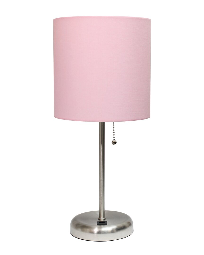 Lalia Home 19.5in Stick Table Desk Lamp With Usb Charging Port In Brown