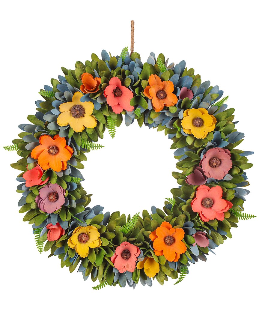 National Tree Company 18in Spring Floral Wreath With Fern In Multi