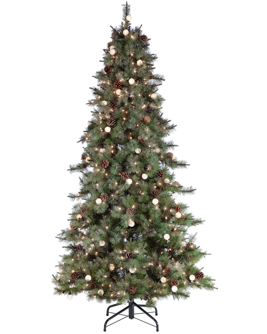 Sterling Tree Company 7.5ft Pre-lit Mixed Needle Arcadia Fir Tree With 95 G40 Led Glass Bulbs In Green
