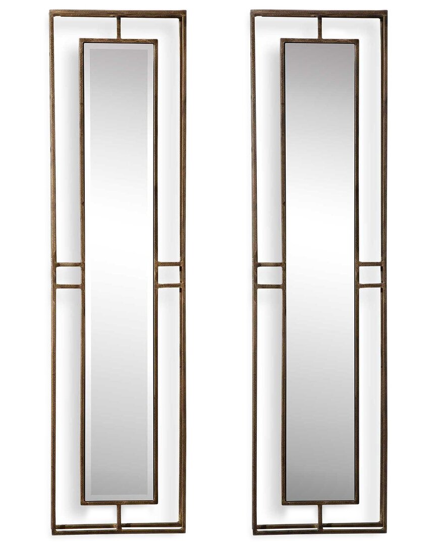 Uttermost Set Of 2 Rutledge Mirrors In Gold