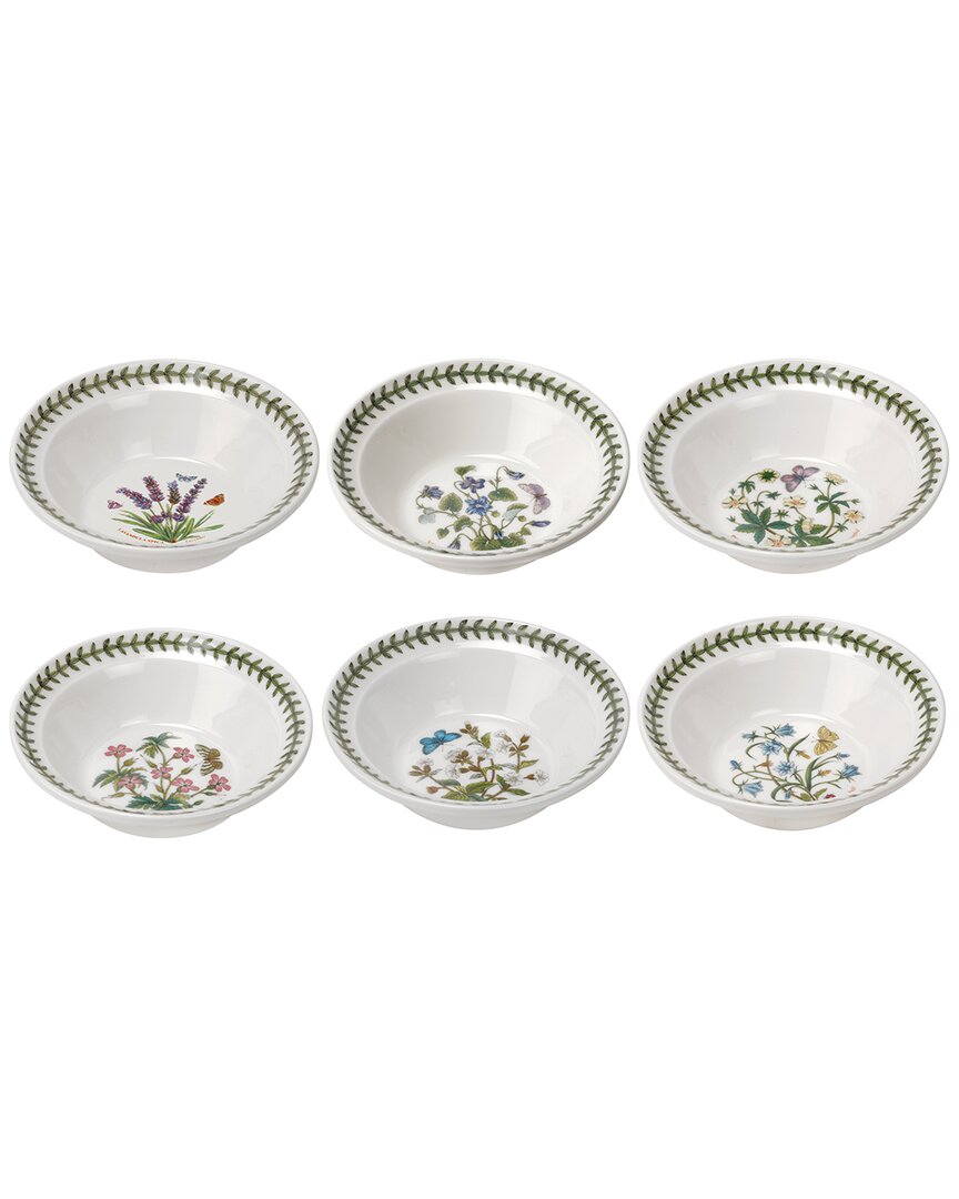 Portmeirion Botanic Garden Assorted Motifs Oatmeal And Soup Bowl, Set Of 6